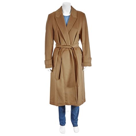 BURBERRY Ladies Peak Lapel Cashmere Wrap Coat, Brand 